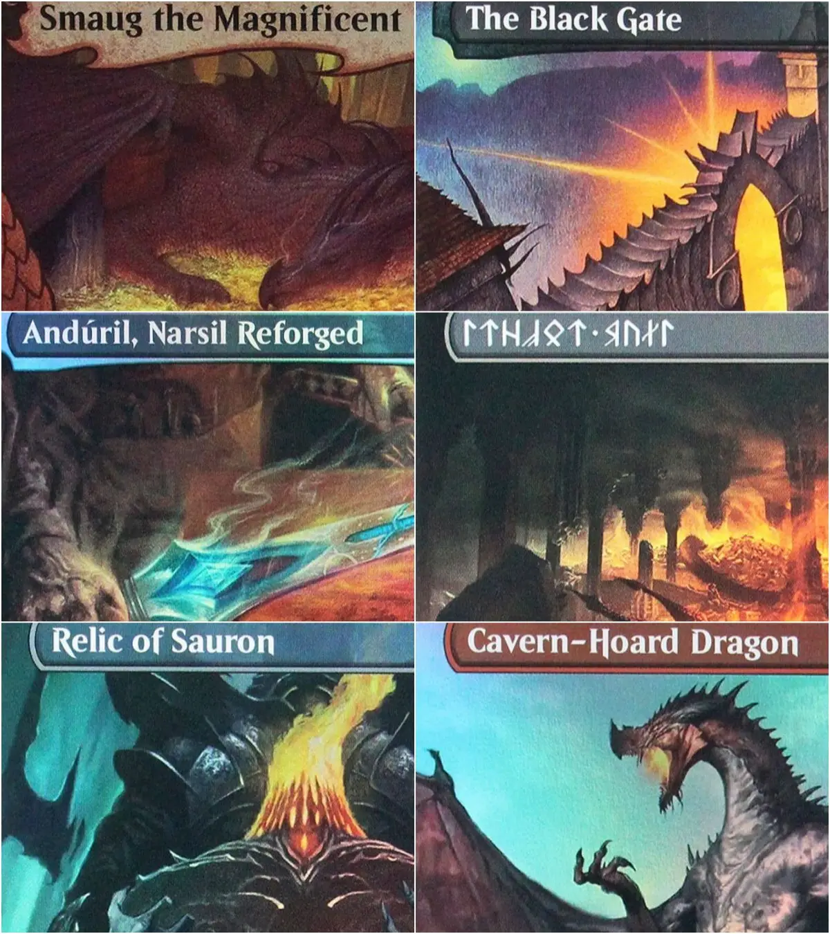 Foil HOB/HOC "Smaug der Großartige/Der Arkenstein/Mox Amber" TCG Proxy-Karten Hochwertige Brettspiel-Sammelkarten