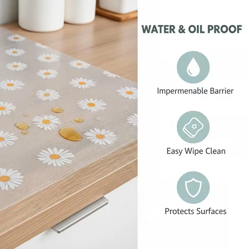 1/2/3/4roll Daisy Drawer Pad, Moisture-proof Kitchen Cabinet Protection Pad, Waterproof and Mildew Proof Wardrobe Pad Can Be Cut