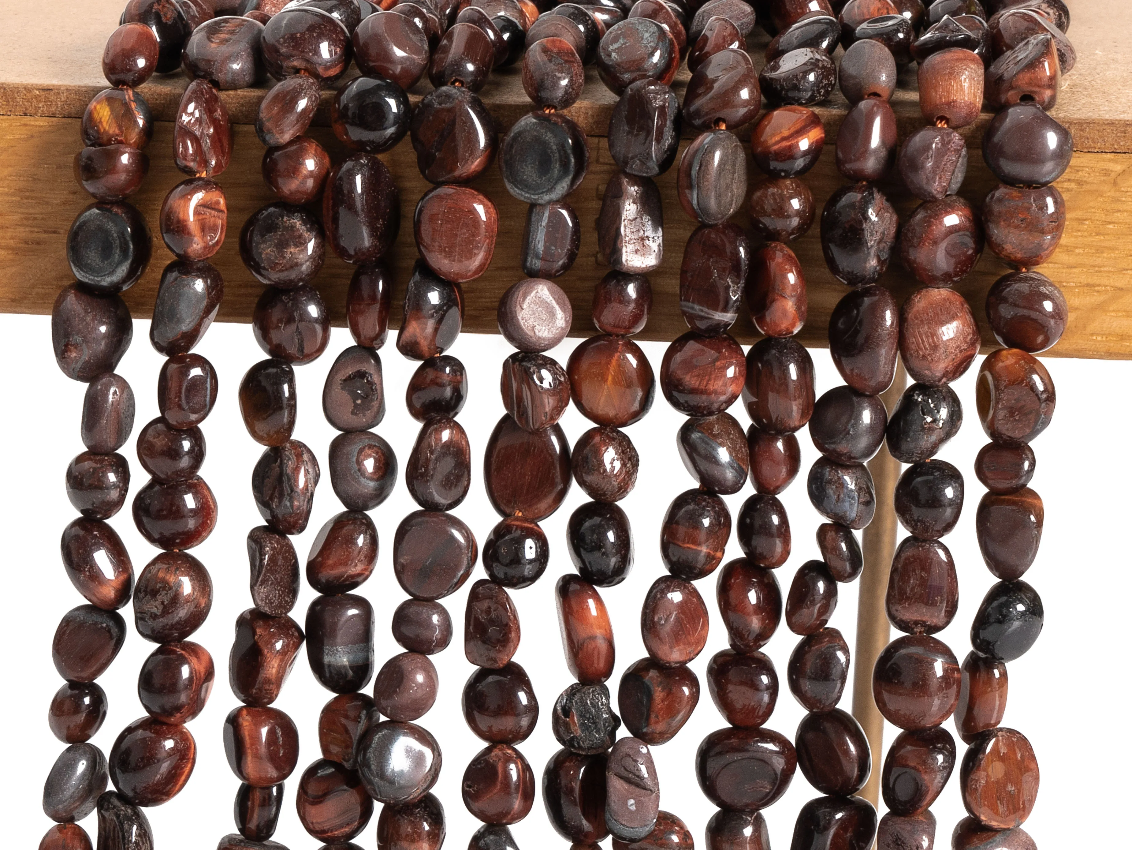 5-7MM Mahogany Red Tiger Eye Beads Pebble Nugget Grade AA Genuine Natural Gemstone Beads for New Year Gift Jewelry Making