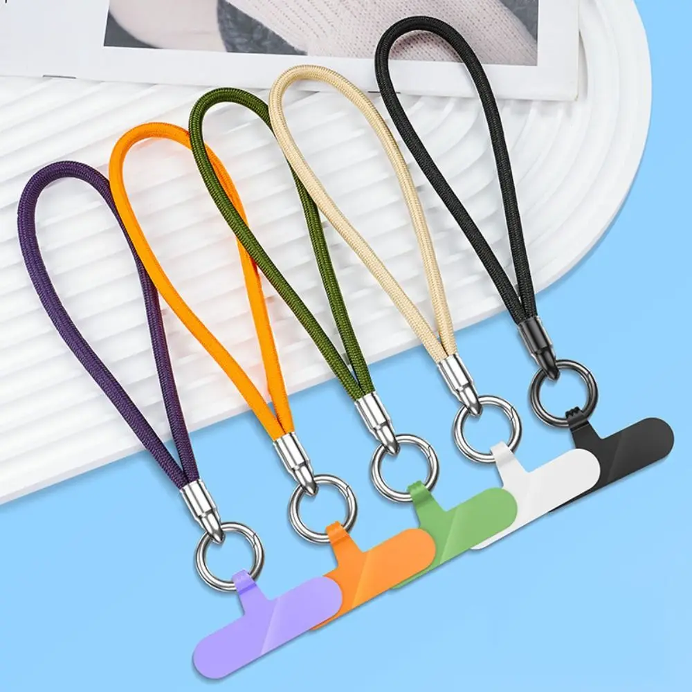 

Универсальный красочный короткий ремешок для телефона с защитой от потери, подвесные ремни ручной работы с зажимом, портативная подвесная веревка