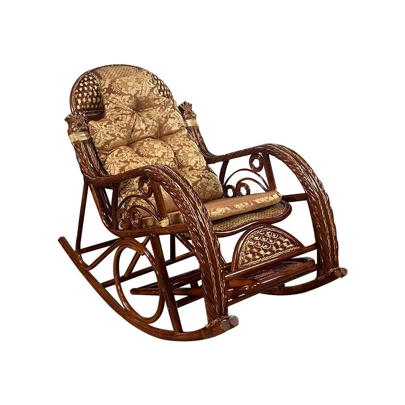 

Natural rattan chair, balcony high-end rocking recliner, adult home living room, elderly nap rattan weaving