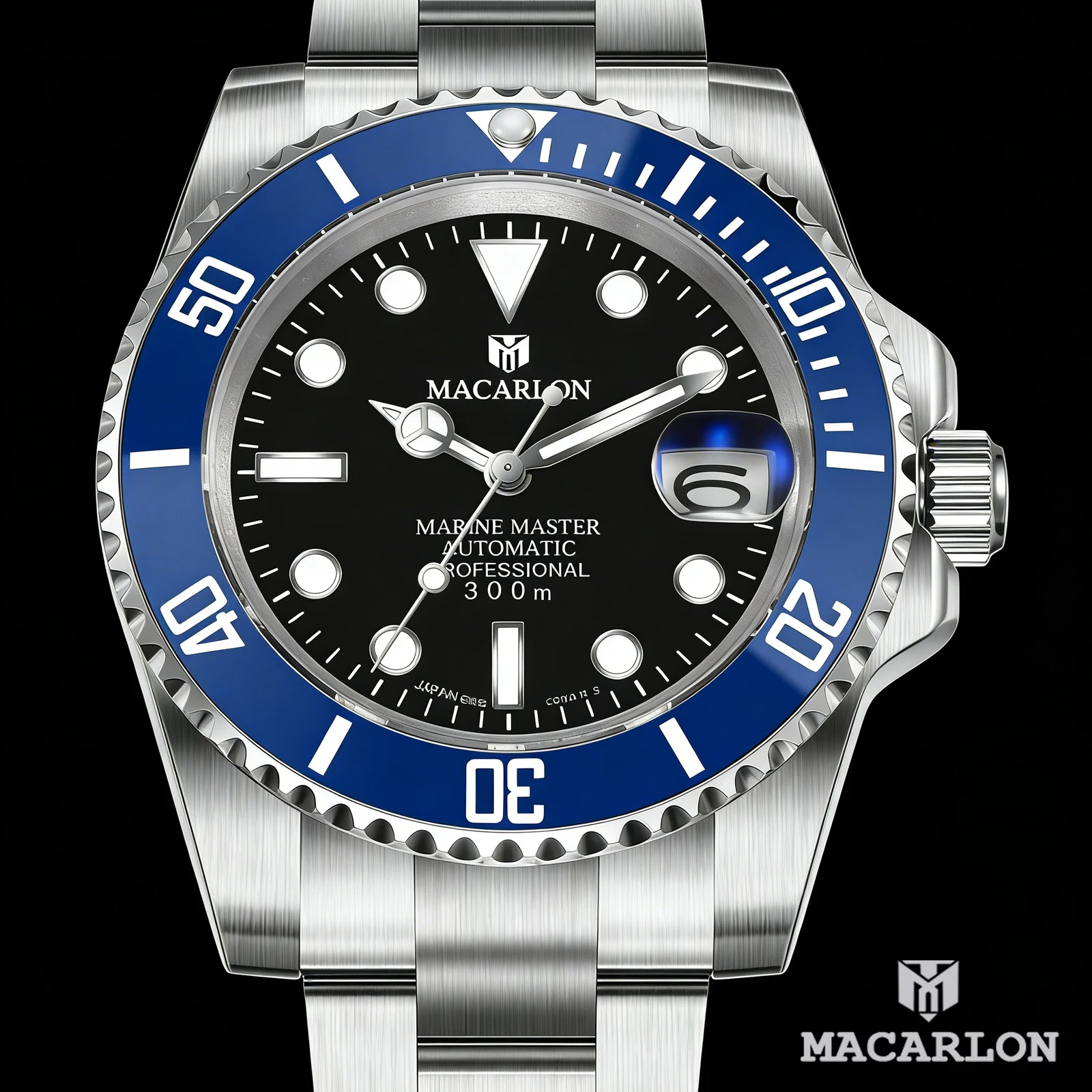 MACARLON Design New 41mm Mechanical Watch Men TOP Sapphire Glass Luminous Stainless Steel Waterproof China NH35 Automatic Watch