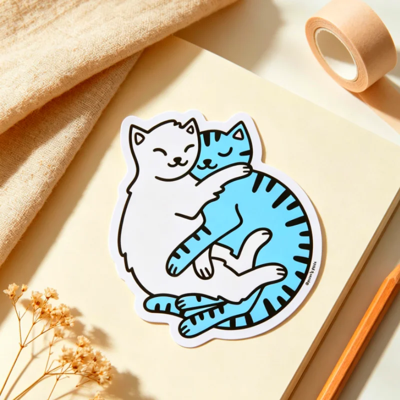 Cuddling Cats Vinyl Sticker Cu - đánh giá và giá Laptop Accessories To Gift