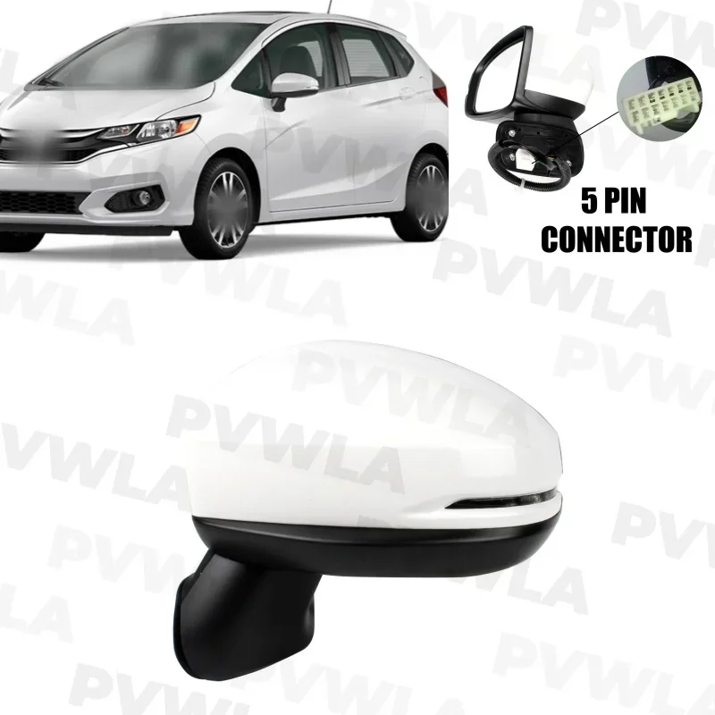 

For Honda Fit 2015 2016 2017 2018 2019 2020 US Version 1pc Left Side 5 Pins White Painted Rear Mirror Assembly