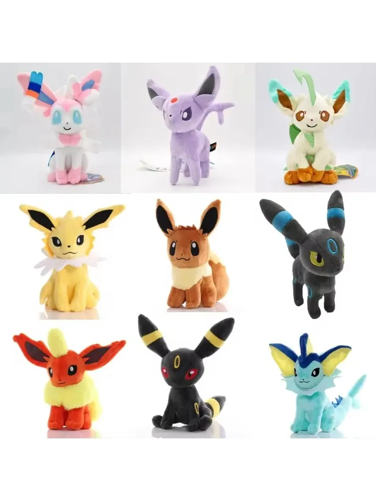 Glänzende Eevee Flareon Jolteon Plüschtiere Spiel für Sammler, Weiche Plüschfiguren Cartoon-Charaktere