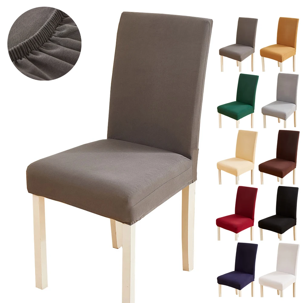 

1/2/4/6/8pc Spandex Chair Cover Elastic Home Restaurant Elastic Solid Color Chair Slipcover Fabric Chair Cover For Dining Room
