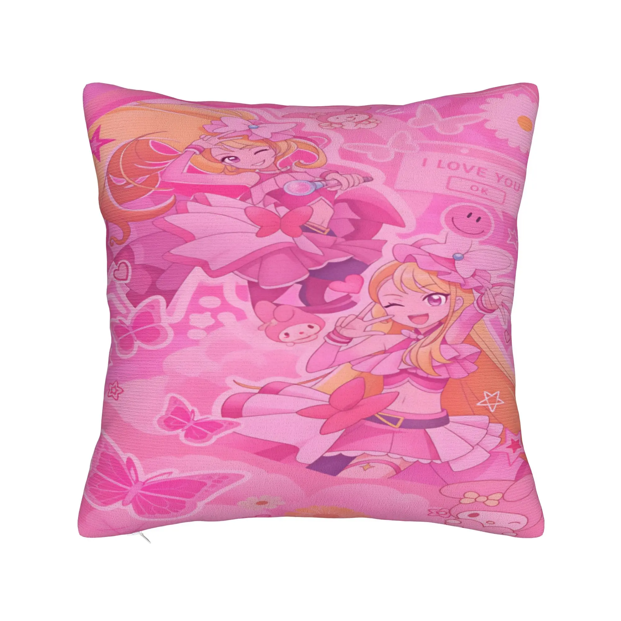 Pretty Cure  Pillow Cover  Graphic Cushion Cover Vintage Pillow Case For Sofa Home Decor