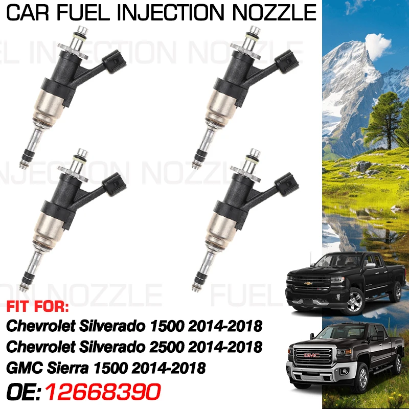 

for Chevrolet Silverado 1500 2500 GMC Sierra 1500 2014-2018 Accessories 1x Car Fuel Injectors Nozzle Injection 12668390 12698484