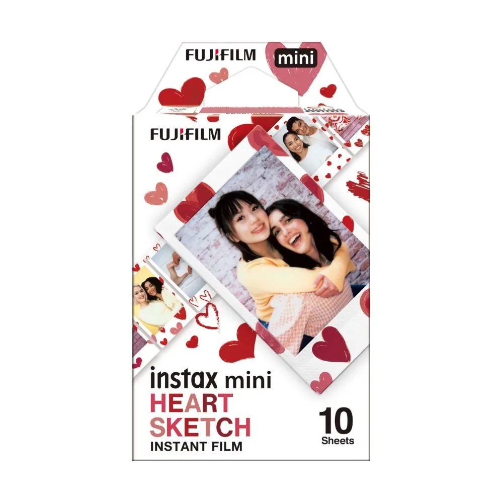 Original Fujifilm Instax Mini Heart Shape Photo Frame Instant Camera Film 10 Exposures