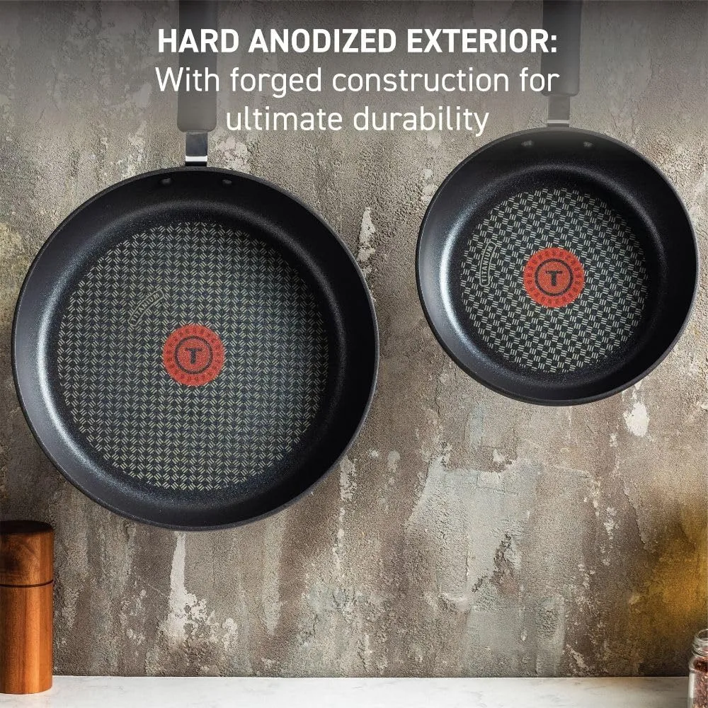 

Professional Nonstick Fry Pan Set 2-Piece 8&10 Inch Oven Safe Dishwasher Safe Black Cookware for Home Chefs