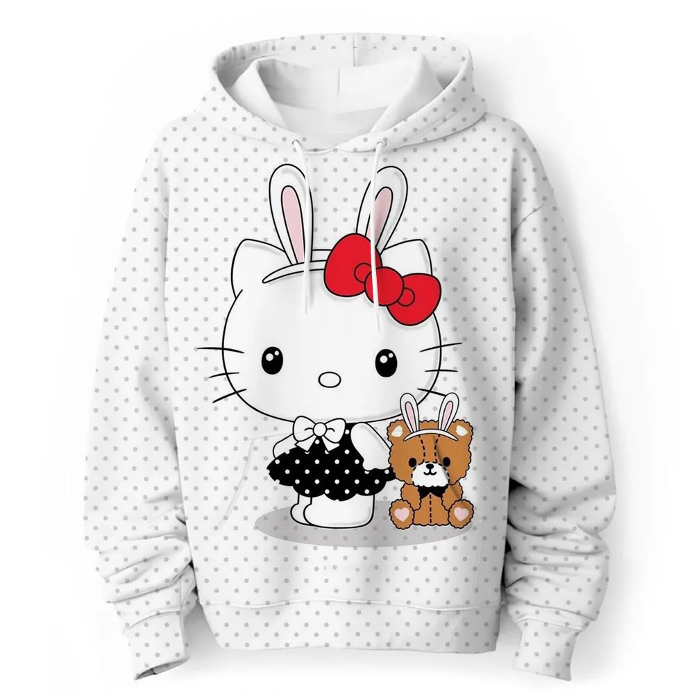 Hello Kitty kawaii children\'s fashion girls autumn clothing baby girl sweatshirt children\'s Kuromi hoodie toddler casual wear