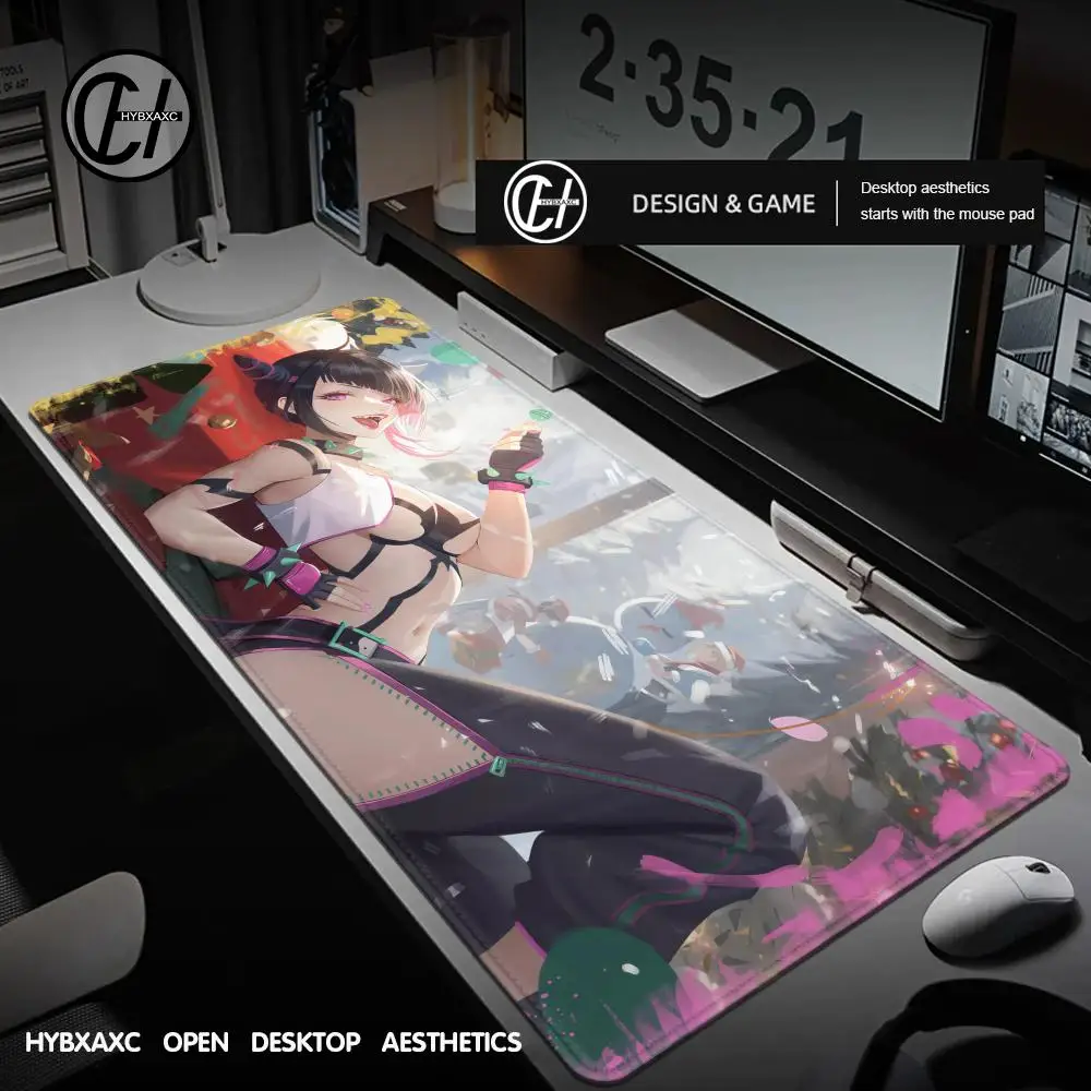 Hot Selling Anime Girl Hentai J-Juri S-Street F-Fighter 6 Mouse Mat Desk Mat With Pad Gaming Accessories Prime Gaming XXL