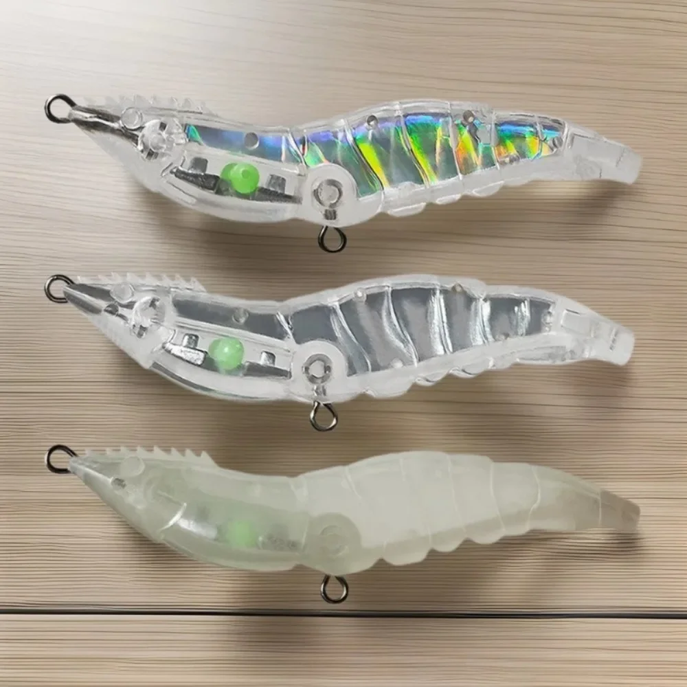3 Stück 2025 8 cm Köder Embryo Körper Drillinge lebensechte Augen sinkender Köder transparent künstlich unlackiert hart