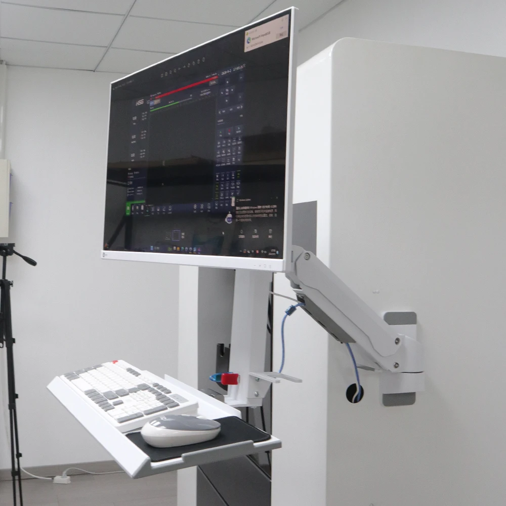 

Heavy Duty T8-GA01KB White Arm With Gas Spring Keyboard Tray Industrial LCD Screen Mount Bracket 25kgs Weight Capacity