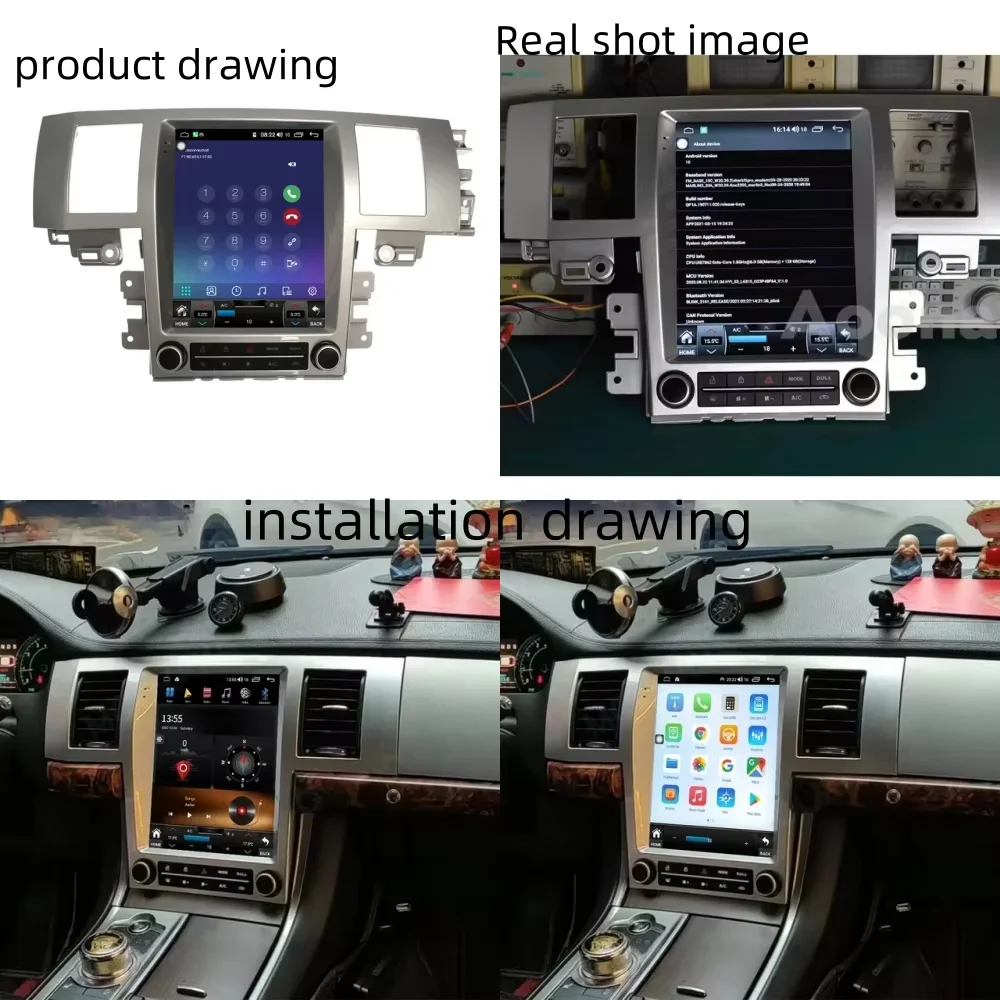 LY Android 14 CarPlay 12.1" Car Radio For Jaguar XF X250 2008-2015 Touch Screen Multimedia Video Player GPS Navigation Head unit view 3