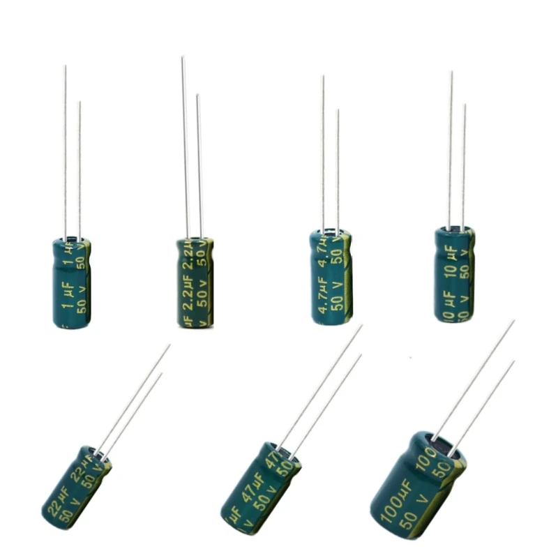 Imagem -06 - Kit Capacitor Eletrolítico de Alumínio de Alta Frequência50v com Capacidades Diferentes 125 Pcs 50v1uf 2.2uf 4.7uf 10uf 22uf 47uf 100uf