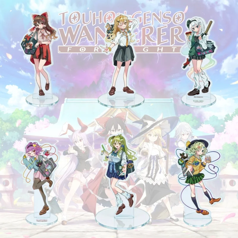 Game Touhou Project Anime Reimu Hakurei Marisa Kirisame Acrylic Figure Stand Model Plate Desk Decor Standing Sign Keychain