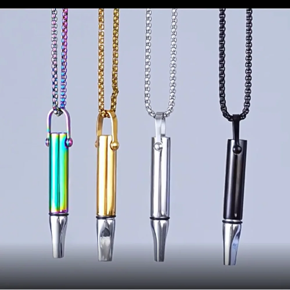 Fashion Titanium Steel Assisted Smoking Cessation Necklace Stress Relief Anxiety Meditation Breathing Aromatherapy Pendants
