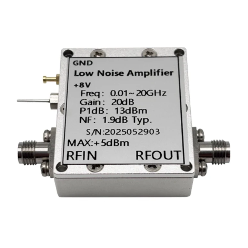 10MHz-20GHz RF Low Noise Amplifier LNA RF Amplifier Gain 20dB NF=1.9dB