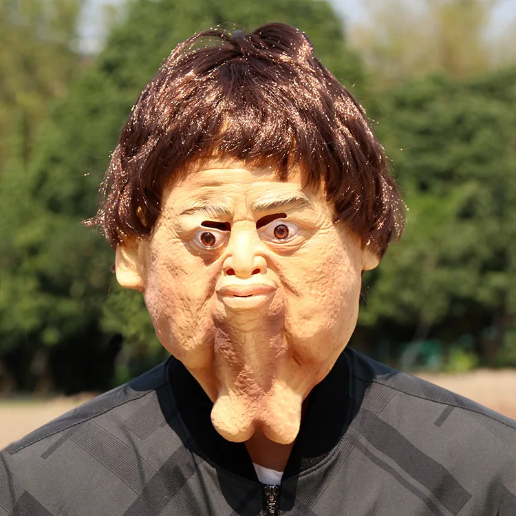 Maschera in Latex per Halloween, Costume Divertente, Cappuccio Spaventoso, Decorazione, Accessori per Live Streaming