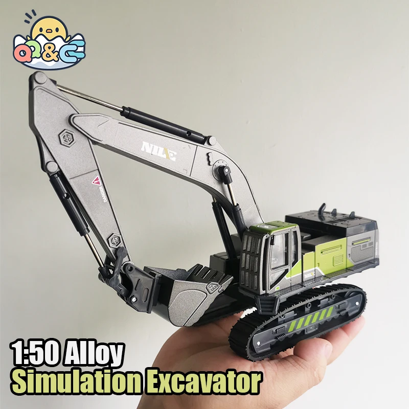 1: 50 Simulation Alloy Toy Excavator Crane Tower Car Model Wood Grabber Children's Engineering Vehicle Toys for Boy Kids Gifts