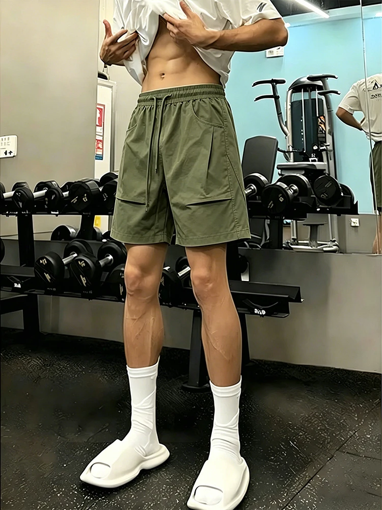 

Camouflage Nylon Quick Dry Workwear Shorts Men Summer Thin Pleated Five-Point Fitness Sports Outdoor Wear Big Boxer Shorts