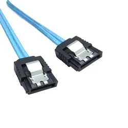 Ultra Short 20cm 7pin SATA 3.0 Female to  F/F HDD Hard Drive Data Cable Dual Channel Shielding Blue 6Gbps