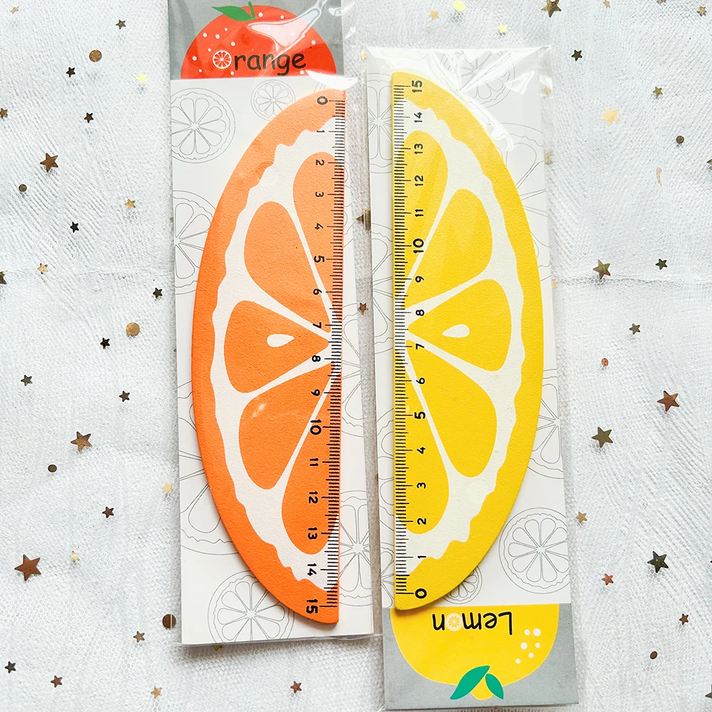 1 PC Kawaii Fruit Wood Ruler Schule School Supplies Accessories Cute Korean Stationery School Rules Bookmark Office Gadgets