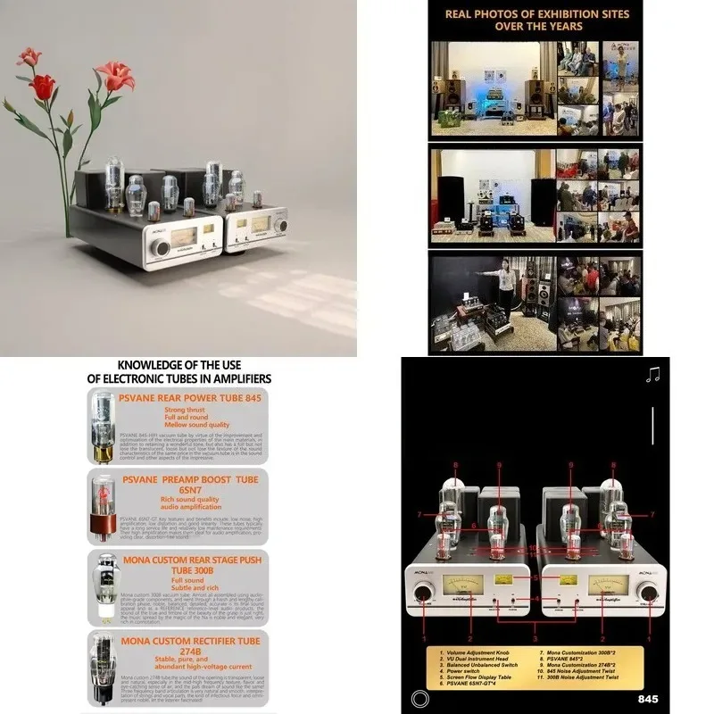 High-End 300B-845 Vacuum Tube Amplifier Split Sound Quality Transparent Whole Home Coverage for WiFiBooster Villas/Apartments