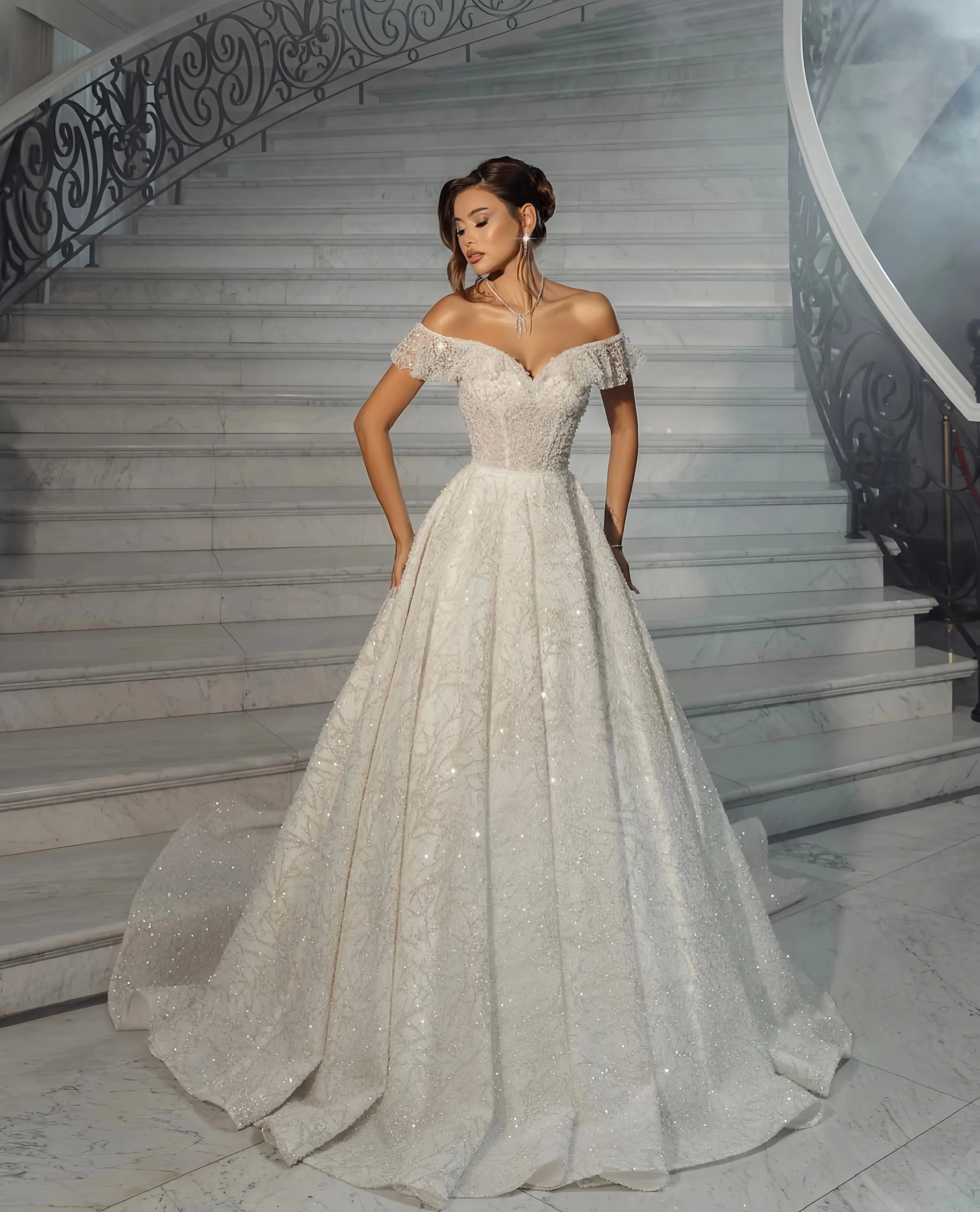 FW Customized Sweetheart Collar Sleeveless Beaded Luxury Wedding Dress Sti DOS De Novia Amanda Novias Amanda Novias Official