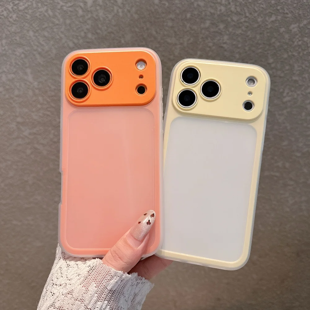 2 في 1 لون الحلوى تغيير جراب هاتف على الفور آيفون الهواء 16 15 14 13 17 برو ماكس متجمد للصدمات إطار كامل غطاء وقائي #1