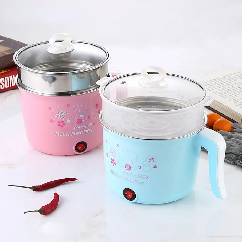 Multifunction Non-stick Pan Electric Cooking Pot Single/Double Layer Hot Pot Household 1-2 People Electric Rice Cooker Machine