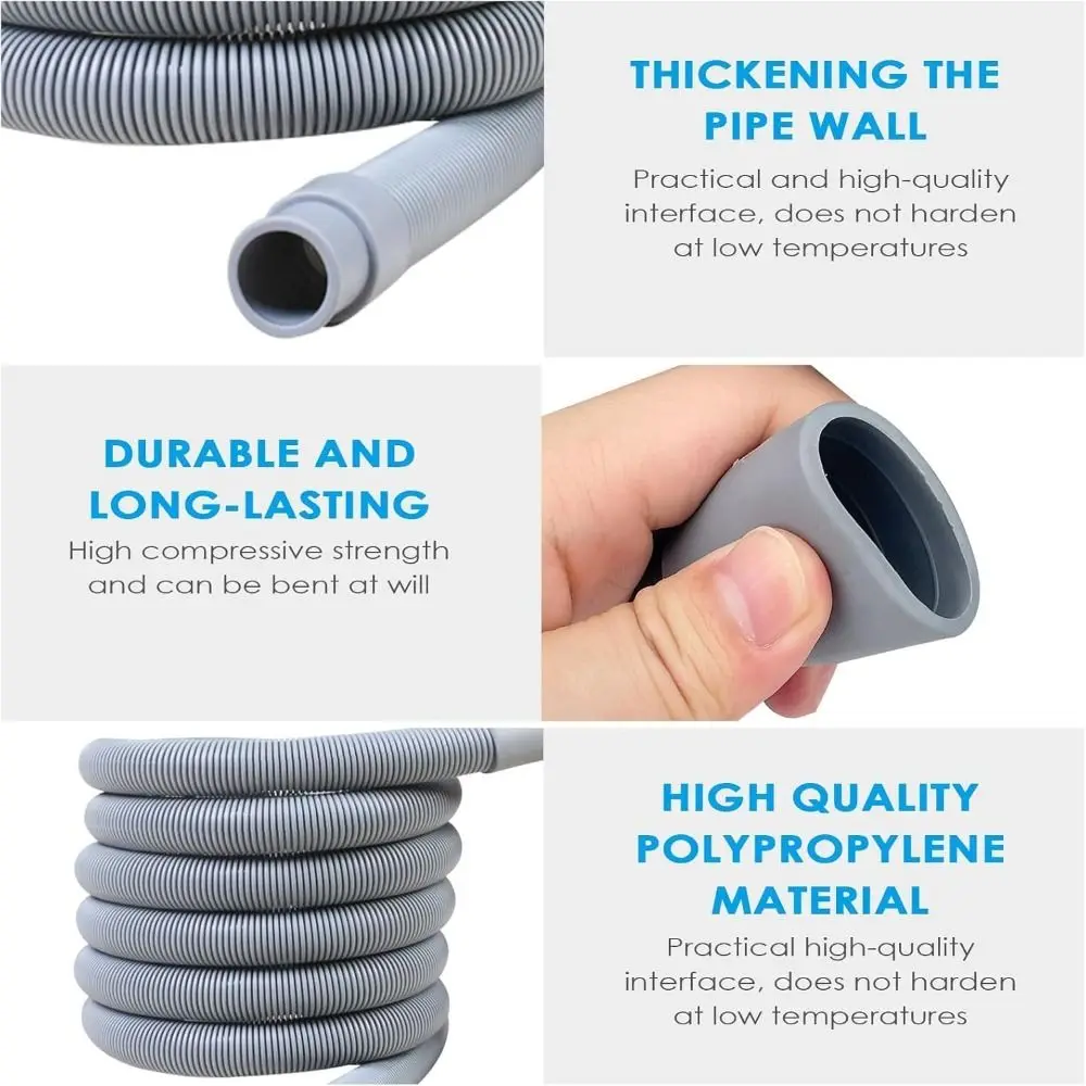 EVA Washing Machine Drain Hose Corrugated Tube 1m 3 Meters 5m Washer Discharge Tube Flexible Faucet Accessories Home