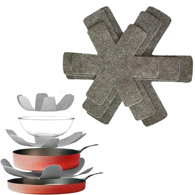 

Фетровая защитная накладка для сковороды Фетровая кастрюля Нижняя чаша Прокладка Коврик Обеденный коврик Защитная посуда Брудозащитный коврик