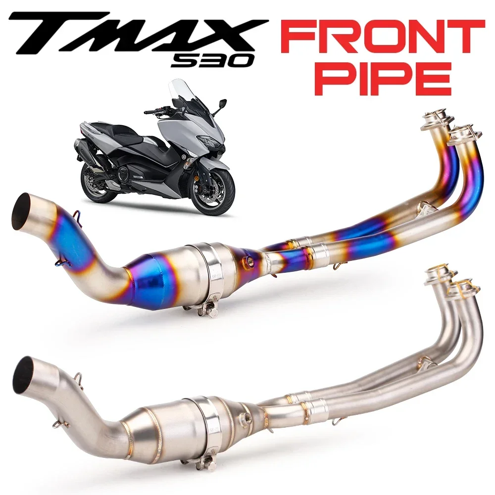 For YAMAHA YZF TMAX 530 TMAX560 Exhaust Motorcross Slip on Modified Motorcycle Muffler Pipe Pitbike Stainless Steel Connect Link