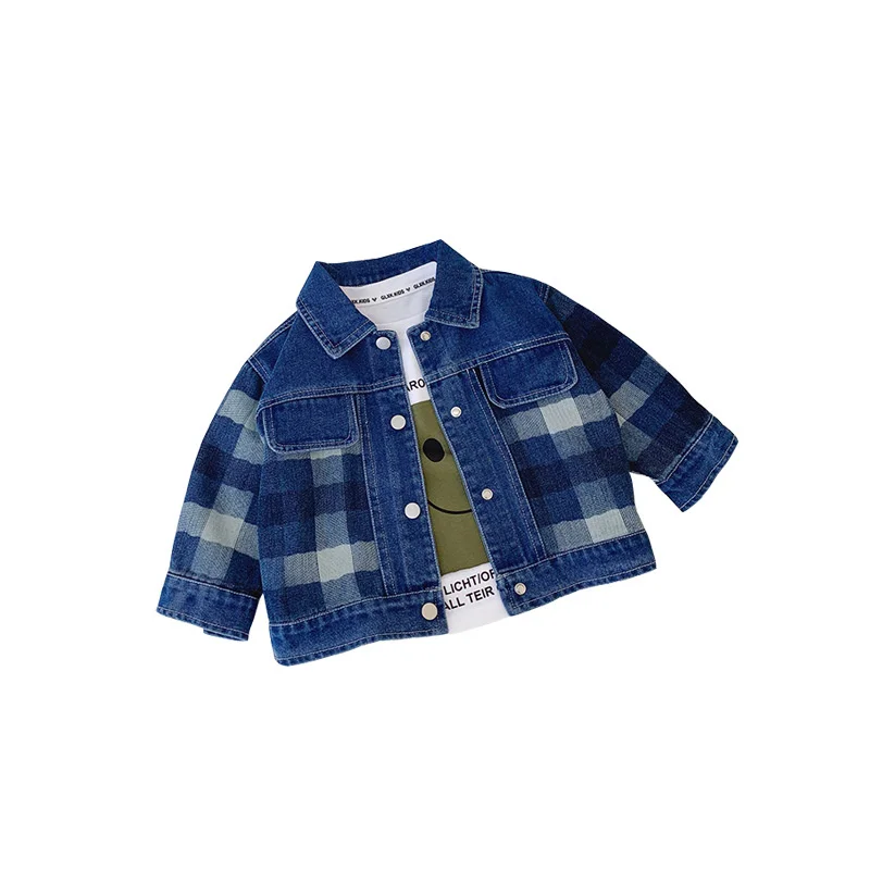 Ragazzi cappotto giacca capispalla in cotone soprabito 2023 Plaid Jean primavera autunno antivento abbigliamento caldo per bambini