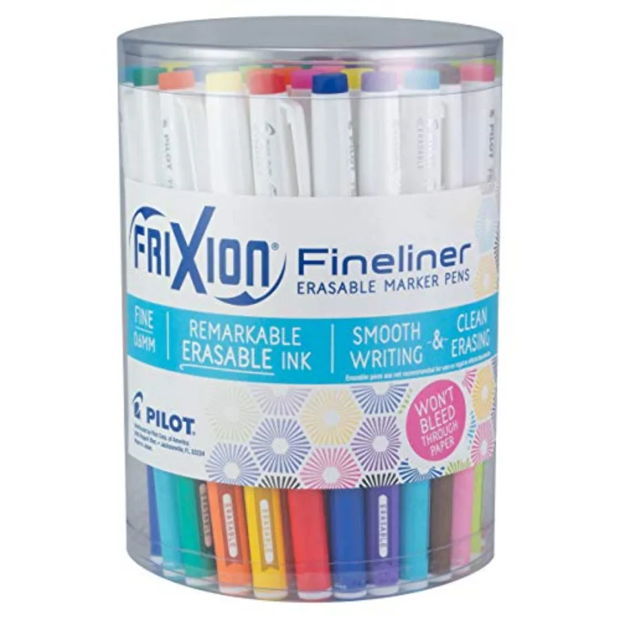 

Маркеры FriXion Fineliner, стираемые, тонкий наконечник 0,7 мм, набор из 36 штук, разные цвета, стираемые ручки - идеально подходят для школы и ведения дневников.