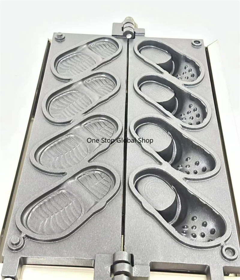 Shoes Shape Waffle Making Machine Non-stick Coating 4pcs Shoe Shaped Bread Maker Baker Commercial