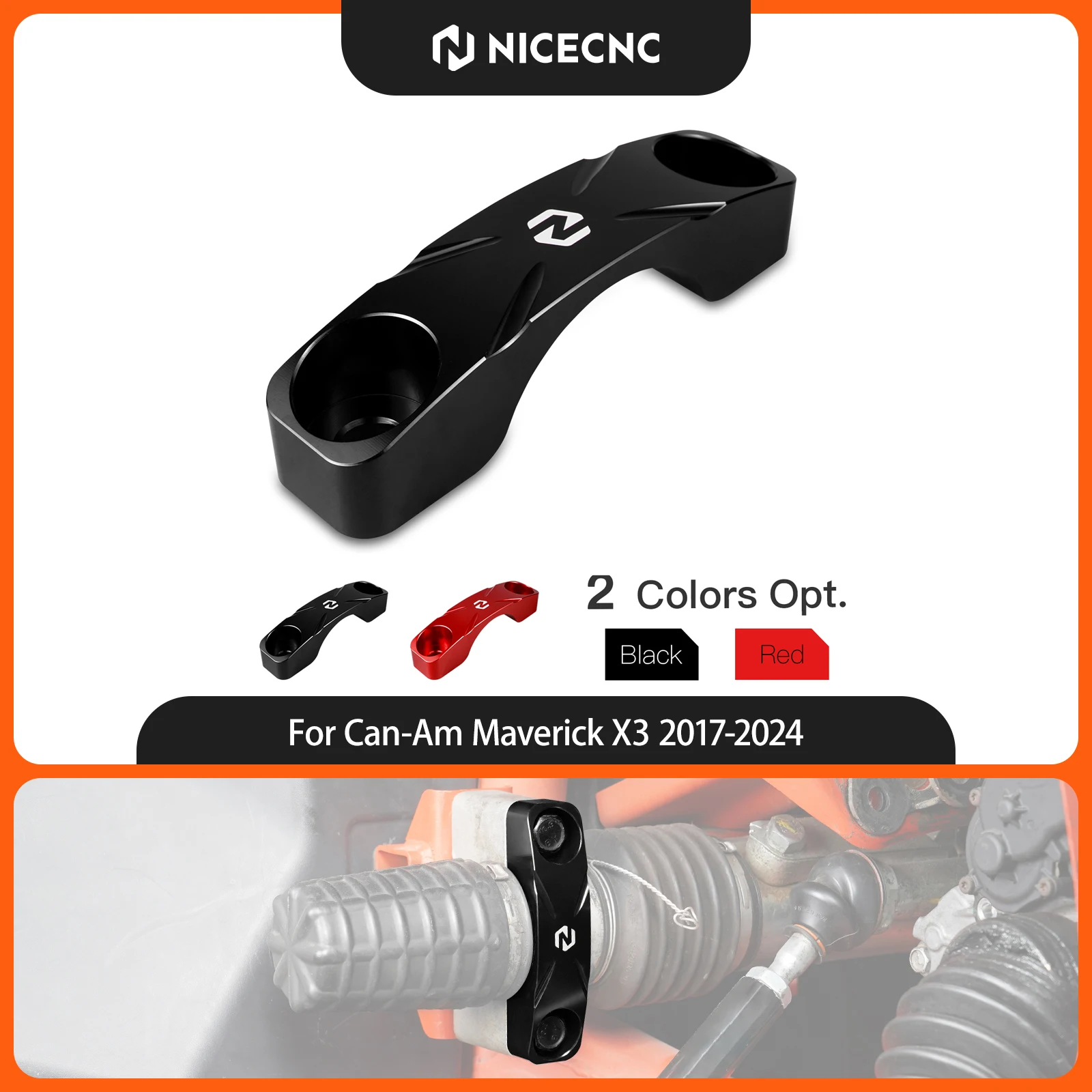 NICECNC UTV Steering Rack Mount Plate For Can Am Maverick X3 R Max 4x4 Turbo 2017-2021 Reinforced Aluminium Alloy Accessories