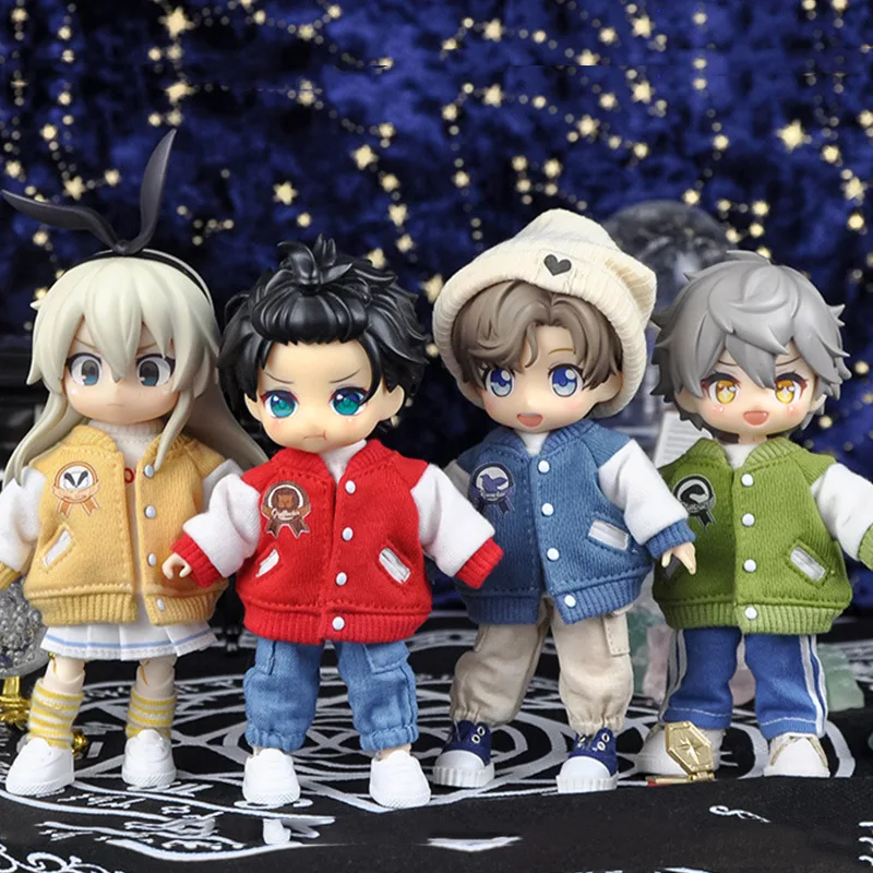 Ob11 Doll Baseball Jacket 100% Cotton Clothes Doll Sport Coat For Nendoroids 1/12 Bjd,Gsc,Obitsu11 Doll