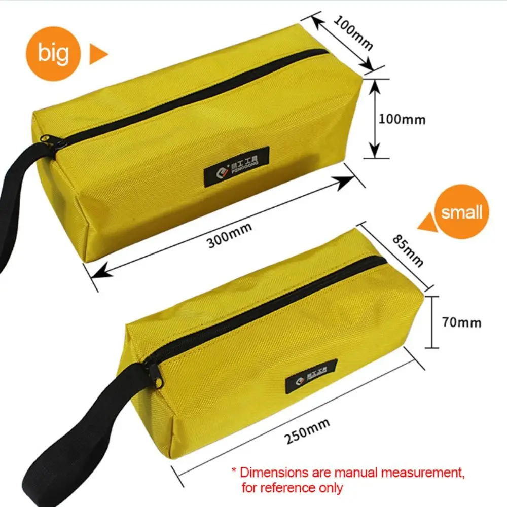 1680D Oxford Canvas Tool Bag Waterproof Storage Hand Tool Bag Screws Nails Drill Bit Metal Parts Organizer Zipper Pouch Bag Case