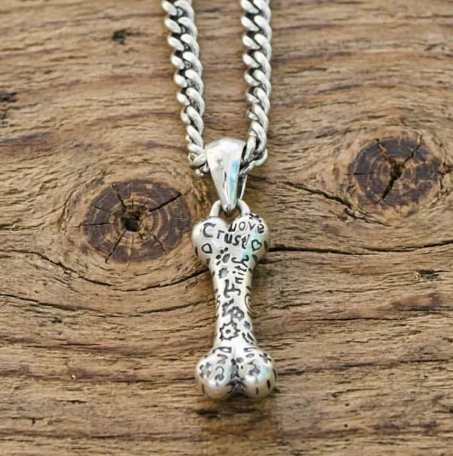 

Trendy Men's and Women's Personality Punk Hip Hop Dark Skeleton Pendant 925 sterling silver niche Gothic motorcycle necklace