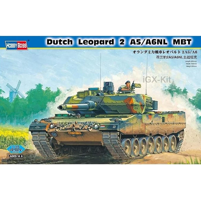 Hobbyboss 82423 1/35 Scale Dutch Leopard 2 A5/A6NL Main Battle Tank MBT Vehicle Hobby Craft Toy Plastic Model Building Kit