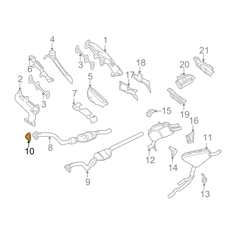 Seal of Three-way catalysis for Audi A4 A6 A200 VW Superb Passat Sharan ALHAMBRA EXEO/ST 8D0253115 8D0 253 115 C 8D0 253 115C