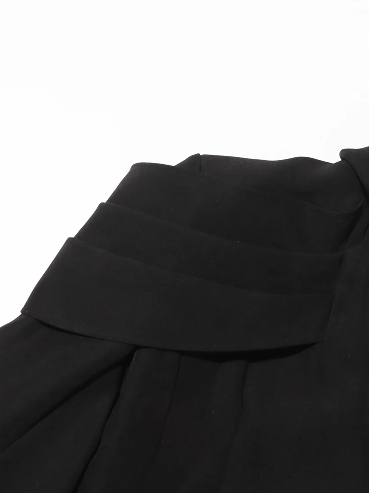TWOTWINSTYLE-Chaqueta con pliegues empalmados para mujer, Blazer elegante de manga larga con cuello con muescas y botones de retales
