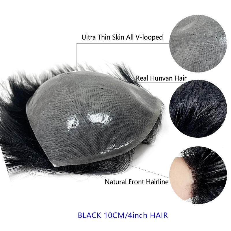 100% الشعر البشري 15*20 سنتيمتر بولي Men الرجال الطبيعية أملس الظهر نمط الشعرية الاصطناعية غطاء فعال ترقق الشعر شعر مستعار الذكور