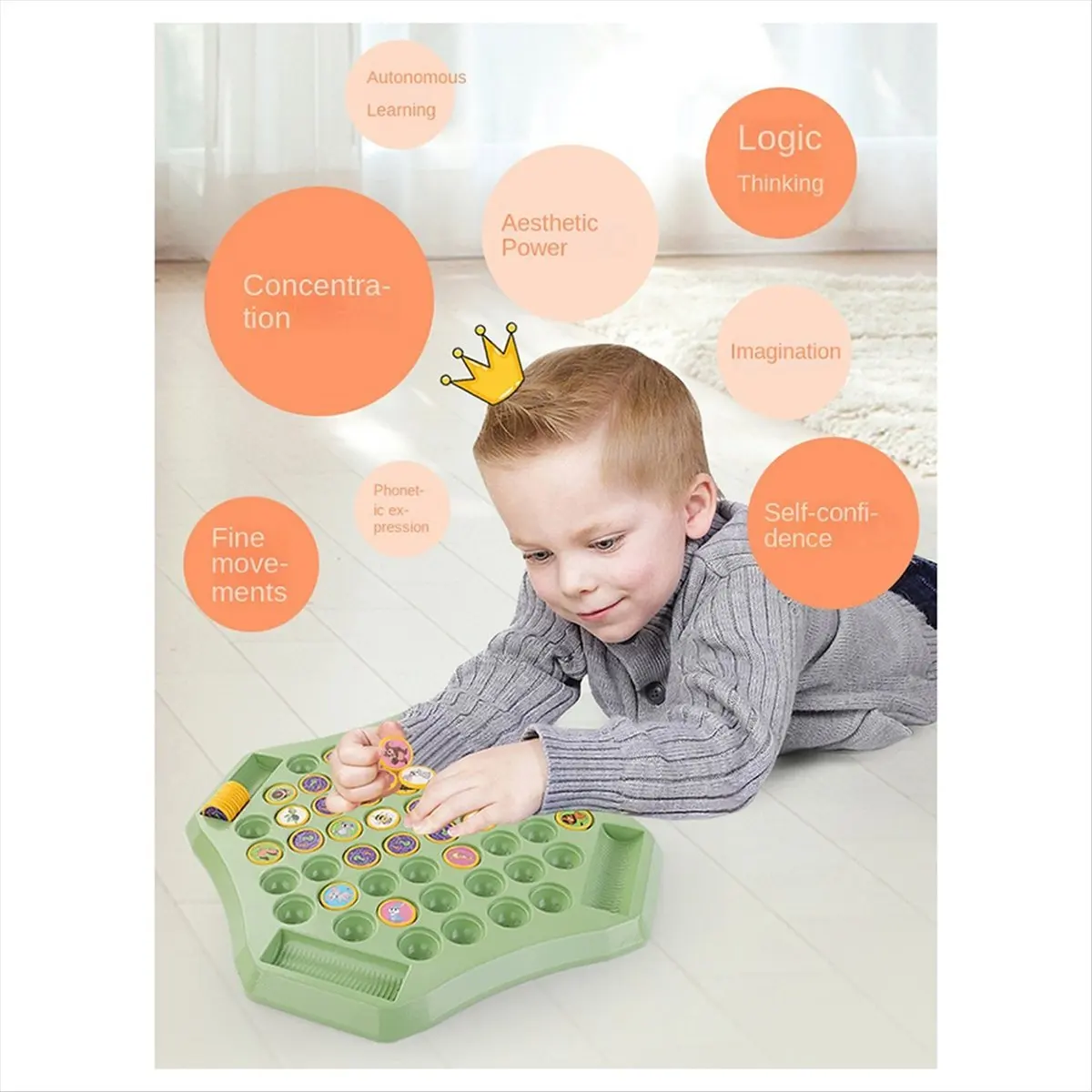 newT77 Children'S Chess Flip Game, Animal Flip Game, Flip Game Memory Game Animal Series