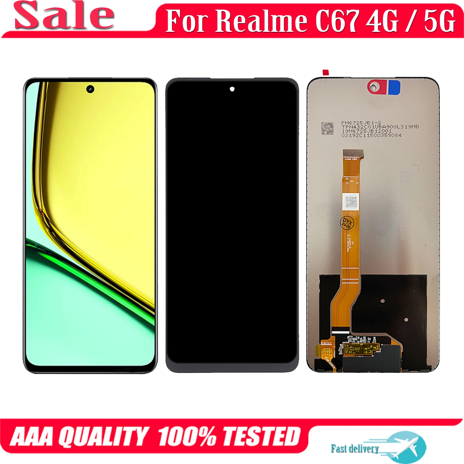 

LCD Display Touch Screen Digitizer Assembly For Oppo Realme C67 4G 5G RMX3890