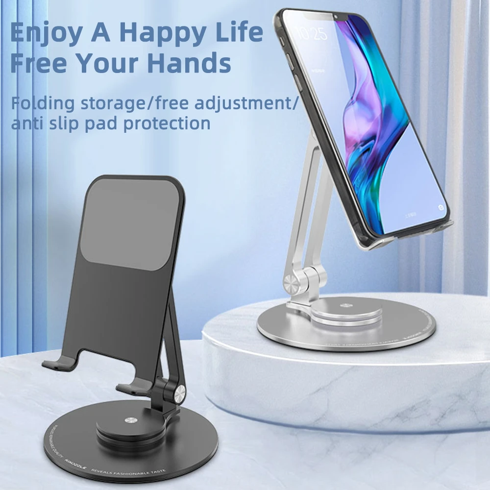 360° Aluminium Alloy Rotating Mobile Phone Holder Stand for Cell Phone for Xiaomi Iphone 14 Pro Max Cell Phone Accessories