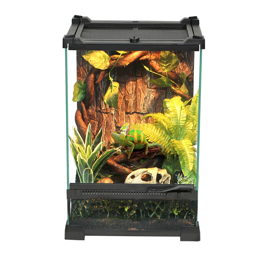 Tempered glass reptile terrarium,suitable for geckos, lizards, tarantula,spiders,horned frogs, turtles, snakes, etc.